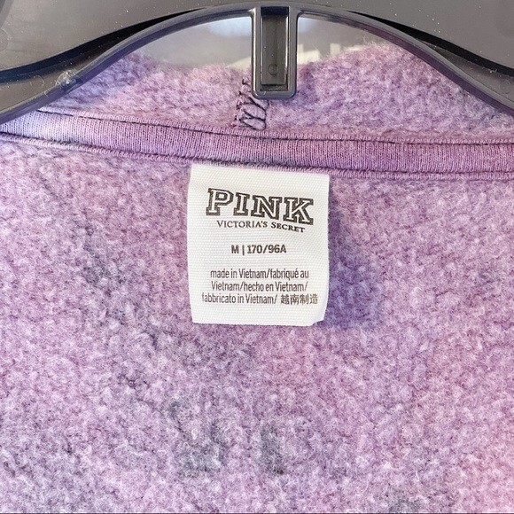 Victoria’s Secret PINK Limited Edition Purple Tie Dye Drawstring Zip Up Jacket - Picture 3 of 4